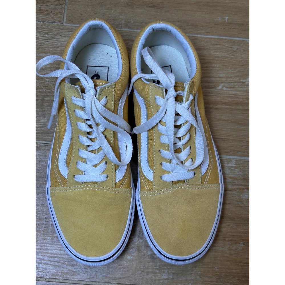 Vans Old‎ Skool Yellow Ochre Canvas Suede Low Top Sneakers Mens 5.5 Womens 7
